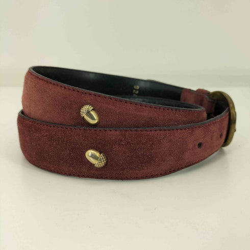 イヴサンローラン Yves Saint Laurent 90S どんぐりモチーフ スエードレザーベルト レディース 80-95