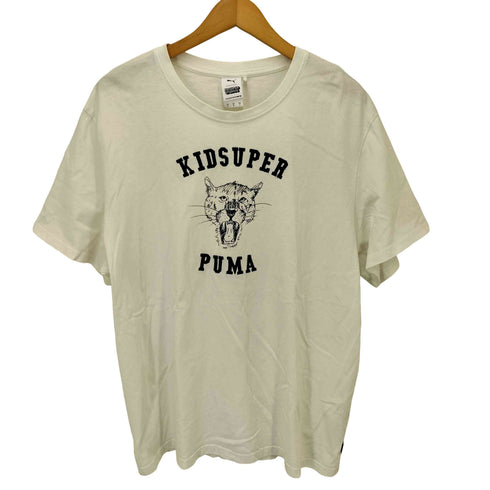 プーマ PUMA ロゴ刺繍 アニマルプリント クルーネック S/S Tシャツ メンズ import:L