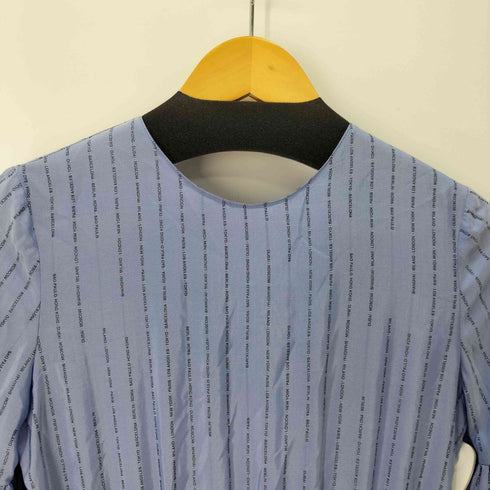 AGLINI シルク100% バックオープン総柄ロングワンピース レディース EUR:38