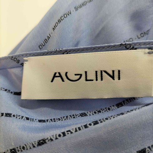 AGLINI シルク100% バックオープン総柄ロングワンピース レディース EUR:38