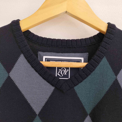 ZOY DRESS CODE INTERNATIONAL ウール100 アーガイル柄 ニットベスト メンズ JPN:3