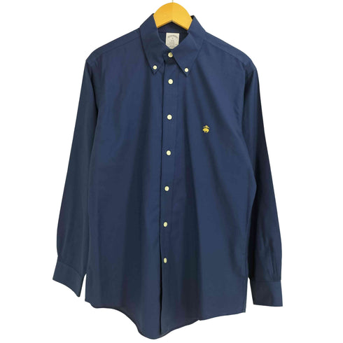 ブルックスブラザーズ BROOKS BROTHERS REGENT FIT ロゴ刺繍 コットン100 ゴールデンフリース ボタンダウン シャツ メンズ import:M