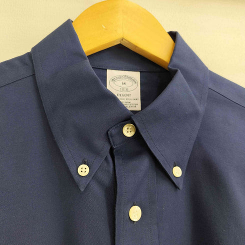 ブルックスブラザーズ BROOKS BROTHERS REGENT FIT ロゴ刺繍 コットン100 ゴールデンフリース ボタンダウン シャツ メンズ import:M