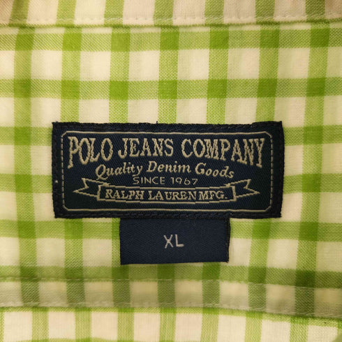 ポロジーンズカンパニーラルフローレン POLO JEANS COMPANY RALPH LAUREN ダブルポケット 半袖 チェックシャツ ビックサイズ メンズ import:XL