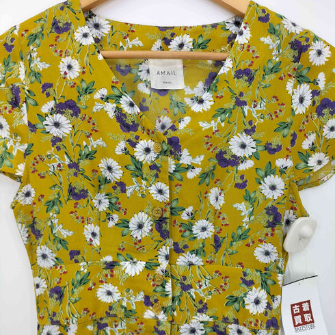 アマイル AMAIL 花柄 ロング シャツワンピース レディース
