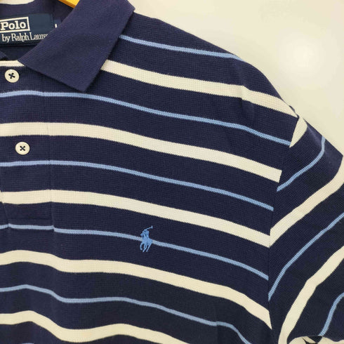 ポロバイラルフローレン Polo by RALPH LAUREN ボーダー ポニー刺繍 ポロシャツ メンズ import:L