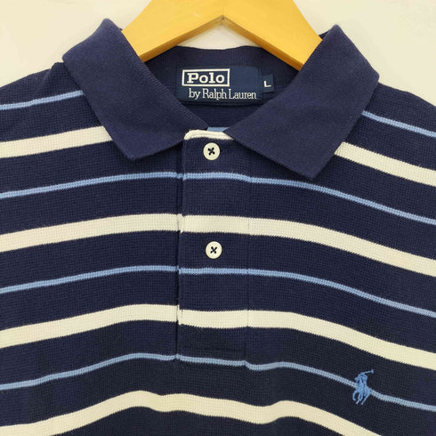 ポロバイラルフローレン Polo by RALPH LAUREN ボーダー ポニー刺繍 ポロシャツ メンズ import:L