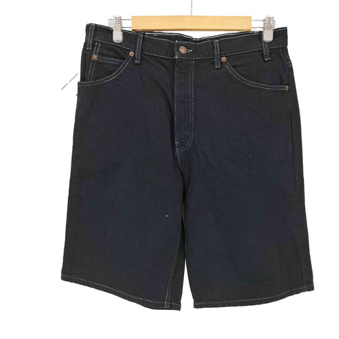 リーバイス Levis 90S~00S 575刻印 後染め ブラックデニムショーツ ジップフライ オレンジタブ メンズ