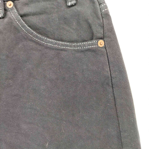 リーバイス Levis 90S~00S 575刻印 後染め ブラックデニムショーツ ジップフライ オレンジタブ メンズ