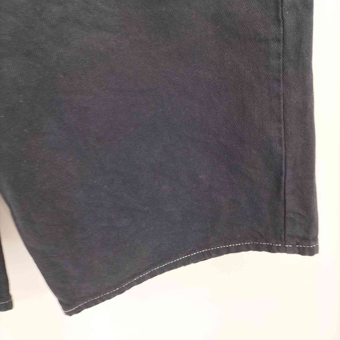 リーバイス Levis 90S~00S 575刻印 後染め ブラックデニムショーツ ジップフライ オレンジタブ メンズ