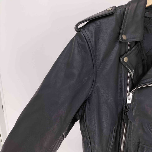 YKK ジップ 中綿 本革 レザー ダブル ライダース ジャケット メンズ