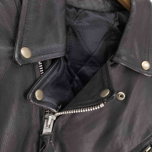 YKK ジップ 中綿 本革 レザー ダブル ライダース ジャケット メンズ