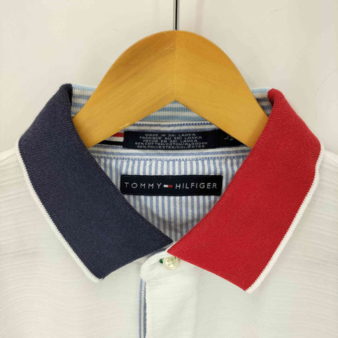 トミーヒルフィガー TOMMY HILFIGER 90S~00S ロゴ刺繍ボーダーS/Sポロシャツ メンズ JPN:L