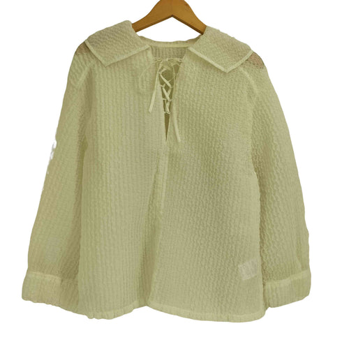 レイビームス Ray BEAMS 23aw Bigカラーレースアップブラウス レディース