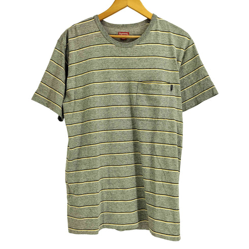 シュプリーム Supreme 90-00s OLD 紙タグ カナダ製 ボーダー 半袖 ポケットTシャツ メンズ import:L