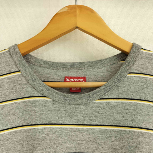 シュプリーム Supreme 90-00s OLD 紙タグ カナダ製 ボーダー 半袖 ポケットTシャツ メンズ import:L