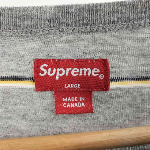 シュプリーム Supreme 90-00s OLD 紙タグ カナダ製 ボーダー 半袖 ポケットTシャツ メンズ import:L