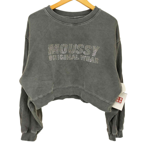マウジー moussy 24AW RHINESTONE MOUSSY クロップド プルオーバー レディース FREE