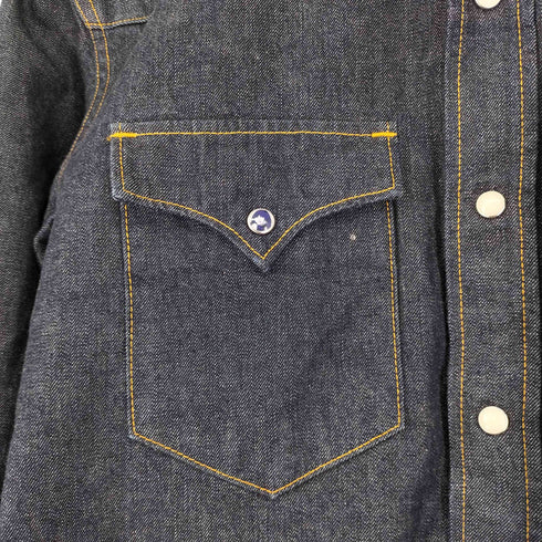 ヒステリックグラマー HYSTERIC GLAMOUR バックロゴ刺繍 ウエスタンデニムシャツ メンズ JPN:M