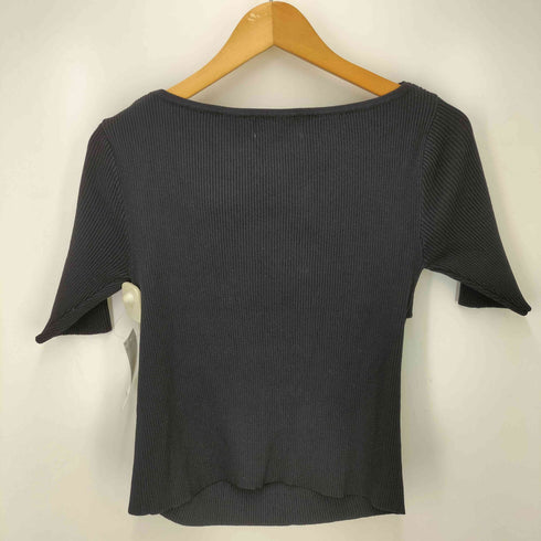 アズールバイマウジー AZUL by moussy 25SS ドレープデザイン5分袖リブニット レディース FREE