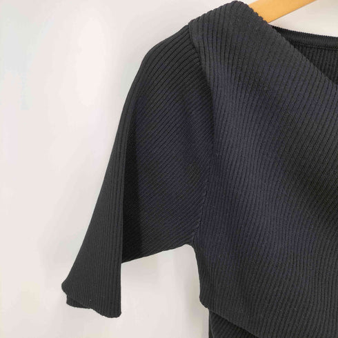 アズールバイマウジー AZUL by moussy 25SS ドレープデザイン5分袖リブニット レディース FREE