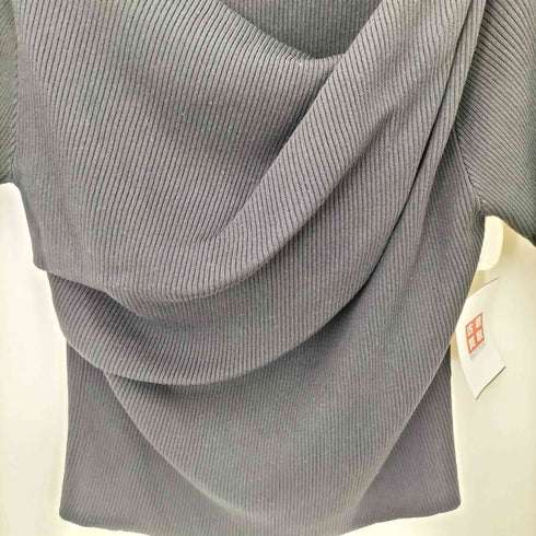 アズールバイマウジー AZUL by moussy 25SS ドレープデザイン5分袖リブニット レディース FREE