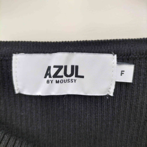 アズールバイマウジー AZUL by moussy 25SS ドレープデザイン5分袖リブニット レディース FREE