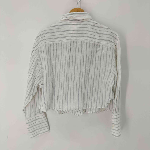 バナナリパブリック BANANA REPUBLIC ストライプ L/S リネンシャツ レディース JPN:M