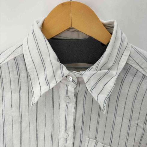 バナナリパブリック BANANA REPUBLIC ストライプ L/S リネンシャツ レディース JPN:M