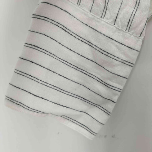 バナナリパブリック BANANA REPUBLIC ストライプ L/S リネンシャツ レディース JPN:M