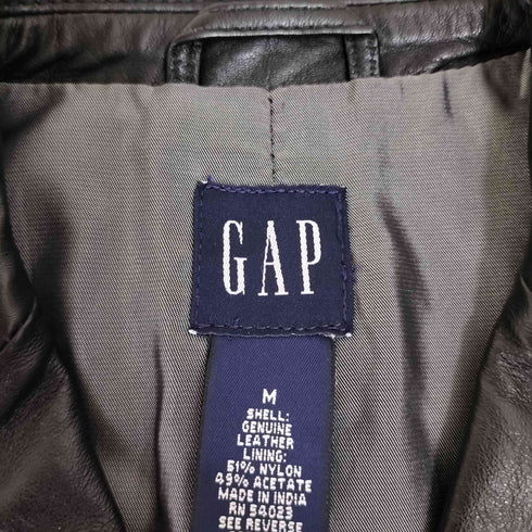 ギャップ Gap OLD GAP オールドギャップ レザー 4B テーラードジャケット レディース import:M