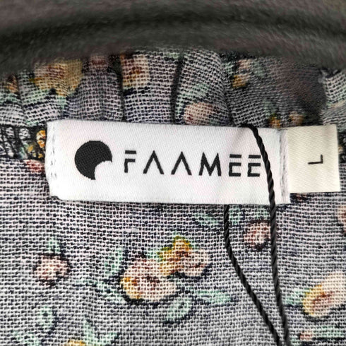 FAAMEE 花柄 襟フリル コットン&リネン ワンピース レディース JPN:L