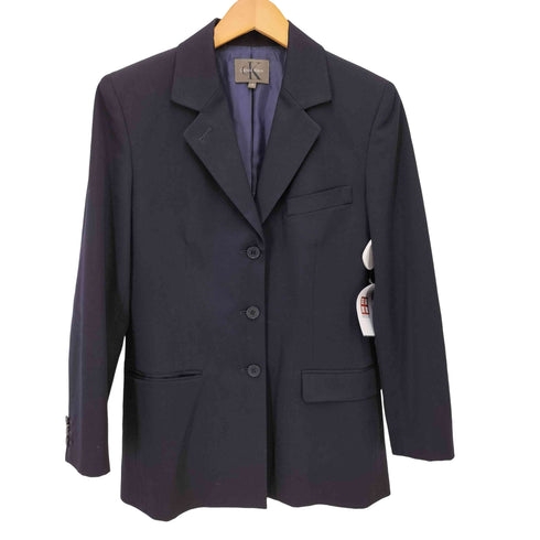 カルバンクライン CALVIN KLEIN 3B ウール テーラード ジャケット レディース US:4