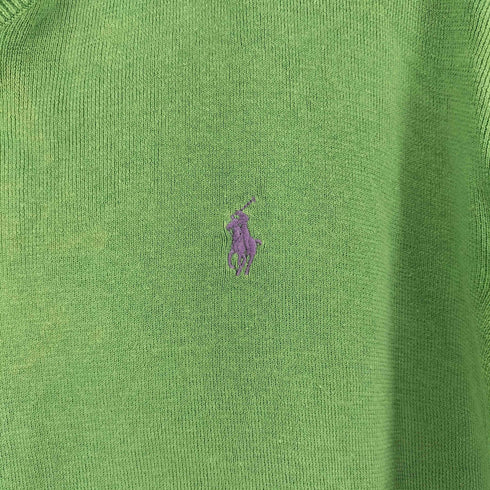 ポロバイラルフローレン Polo by RALPH LAUREN 90S スモールポニー刺繍 Vネック コットンニット メンズ JPN:XXL