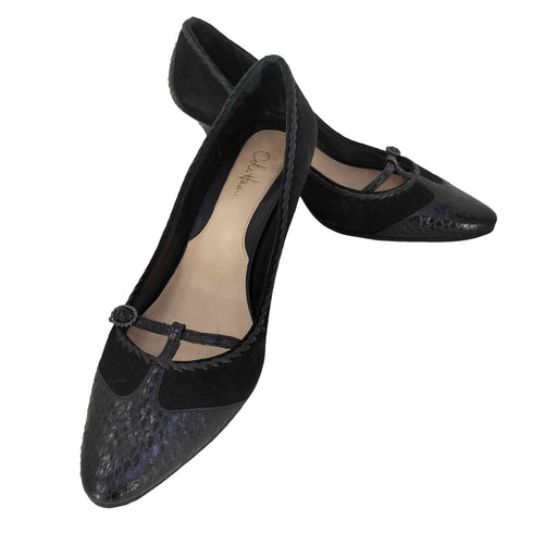 コールハーン COLE HAAN パイソン柄 ストラップ ヒールパンプス レディース 6½B