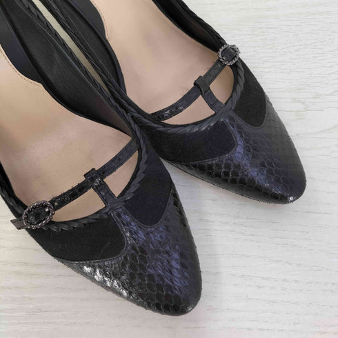コールハーン COLE HAAN パイソン柄 ストラップ ヒールパンプス レディース 6½B