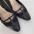 コールハーン COLE HAAN パイソン柄 ストラップ ヒールパンプス レディース 6½B