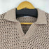 ザラ ZARA クロシェニット ポロシャツ メンズ US L