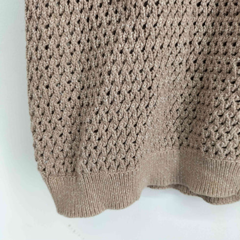 ザラ ZARA クロシェニット ポロシャツ メンズ US L