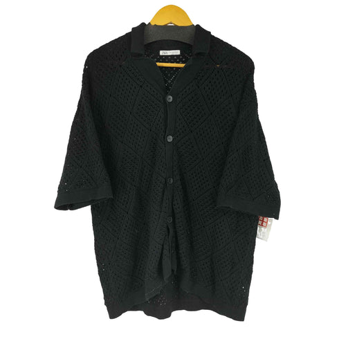 ザラ ZARA クロシェニットポロ メンズ US XL