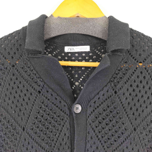 ザラ ZARA クロシェニットポロ メンズ US XL