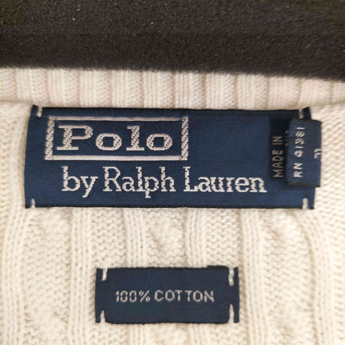 ポロバイラルフローレン Polo by RALPH LAUREN ポニー刺繍 ケーブルニットベスト メンズ XL