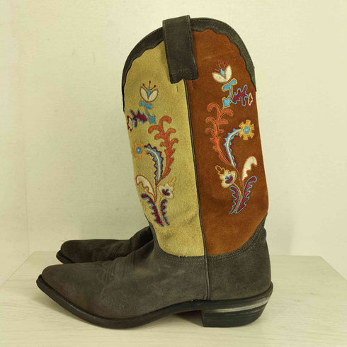 SENDRA スペイン製 刺繍 スエードウエスタンブーツ メンズ UK9