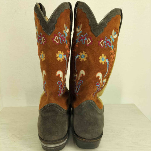SENDRA スペイン製 刺繍 スエードウエスタンブーツ メンズ UK9