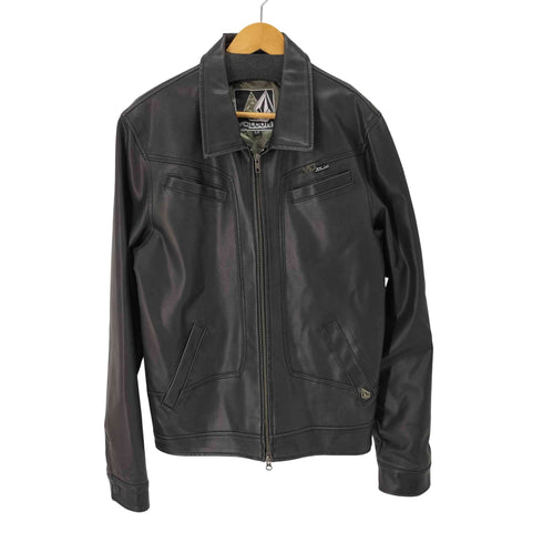 ヴォルコム VOLCOM 裏地キルティング フェイクレザージャケット ダブルジップ メンズ JPN:L