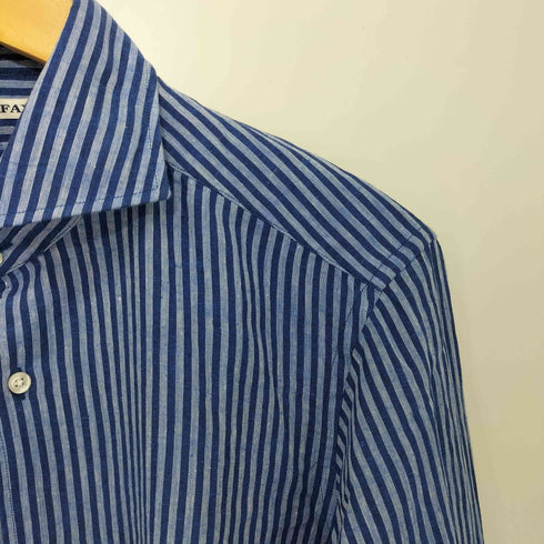 フェアファクス FAIRFAX ストライプ柄 コットンリネン ロングスリーブシャツ メンズ JPN:M