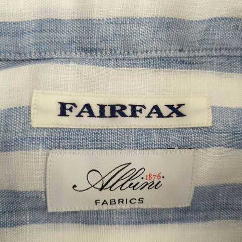 フェアファクス FAIRFAX ストライプ柄 アルビニ社製リネン ロングスリーブシャツ メンズ JPN:M
