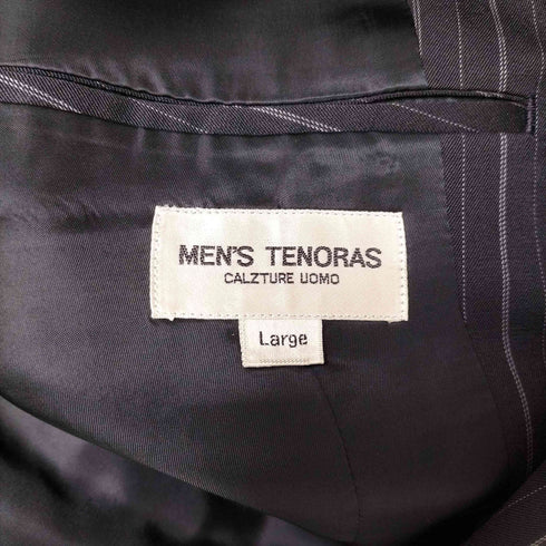 メンズティノラス MENS TENORAS 肩パッド ピンストライプ 2B テーラード ジャケット 2タック スラックス スーツ セットアップ メンズ L