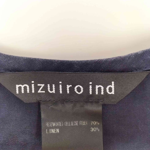 ミズイロインド mizuiro ind リネン混 ディープVネックベスト レディース