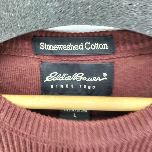 エディーバウアー Eddie Bauer 90S~00S STONEWASHED COTTON コットンニット メンズ import:L